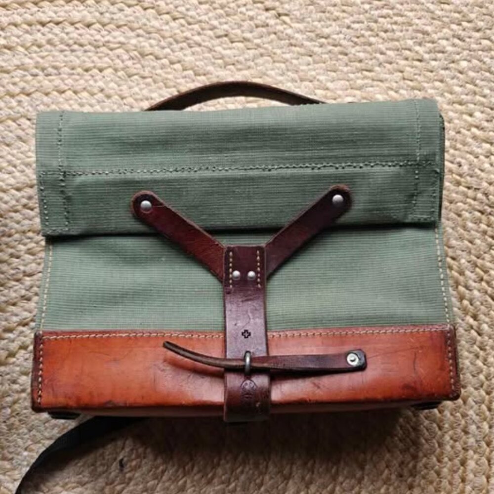 Vintage 1950s and 1960s Swiss Army Pannier Bike Bags - Picture 3 of 10